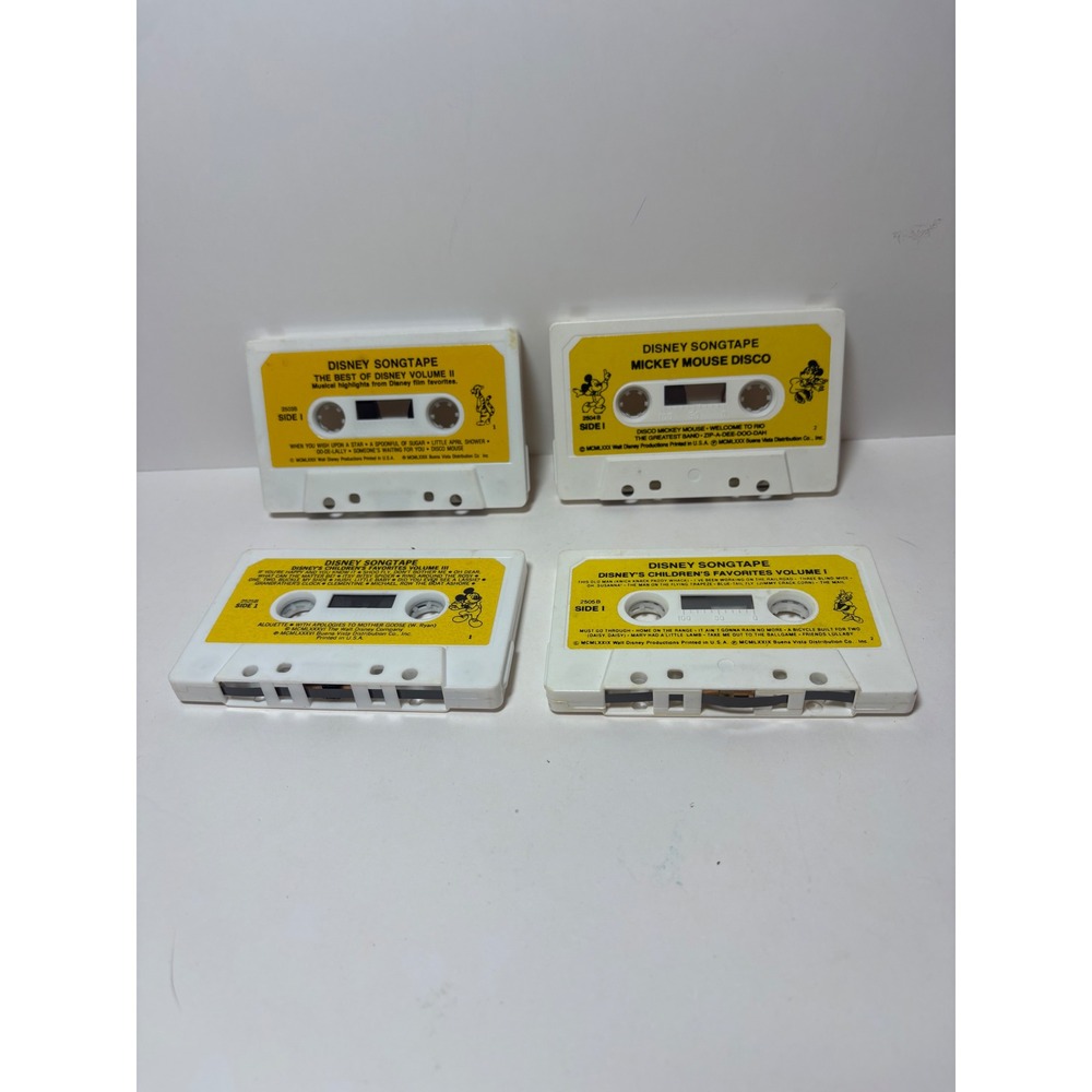Vintage Disney Songtape Cassette Lot of 4 UNTESTED Children's Favorites